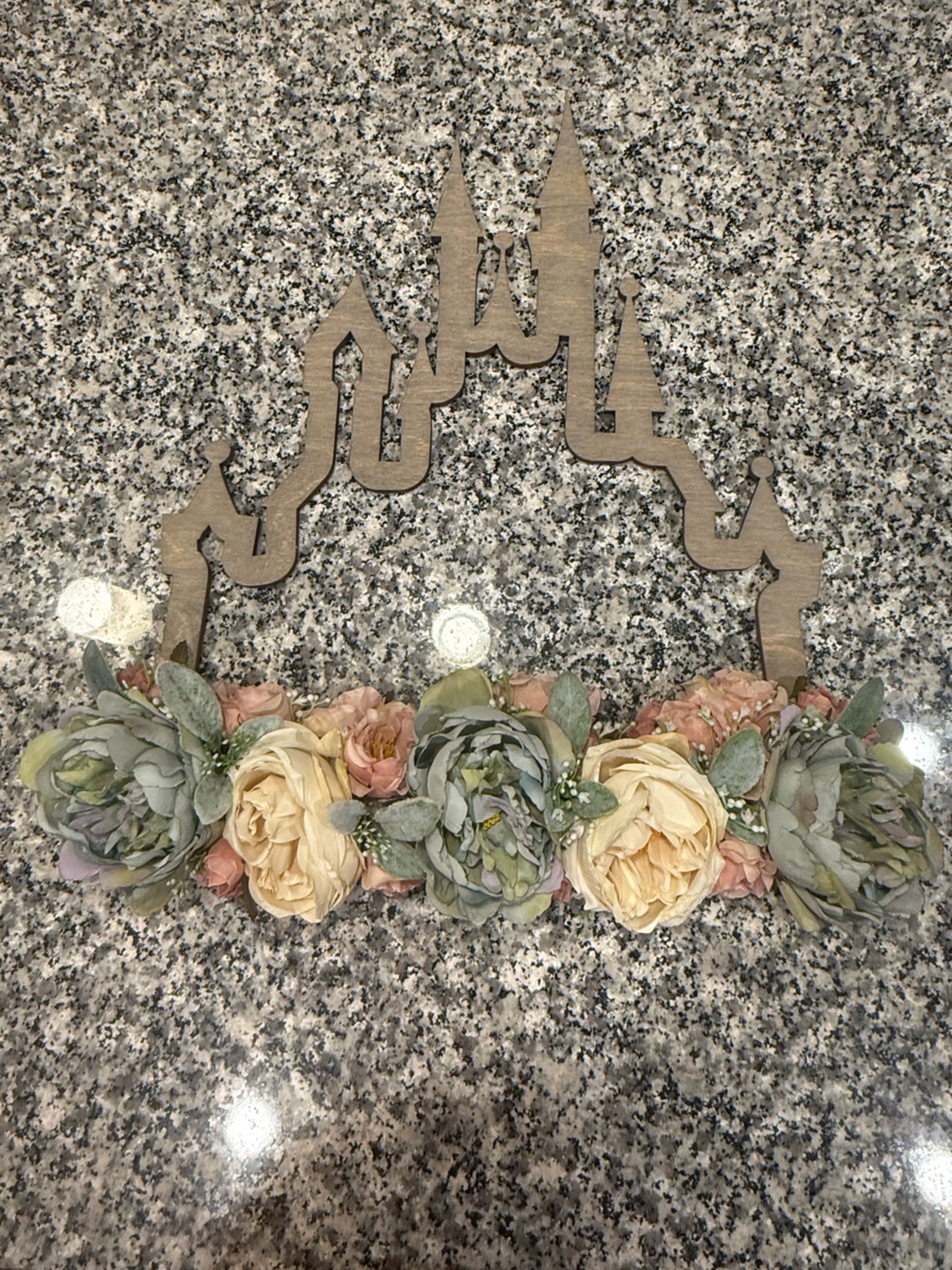 Castle Bound Supply Co Custom Wall Castle, Grey wash with Fantasyland florals